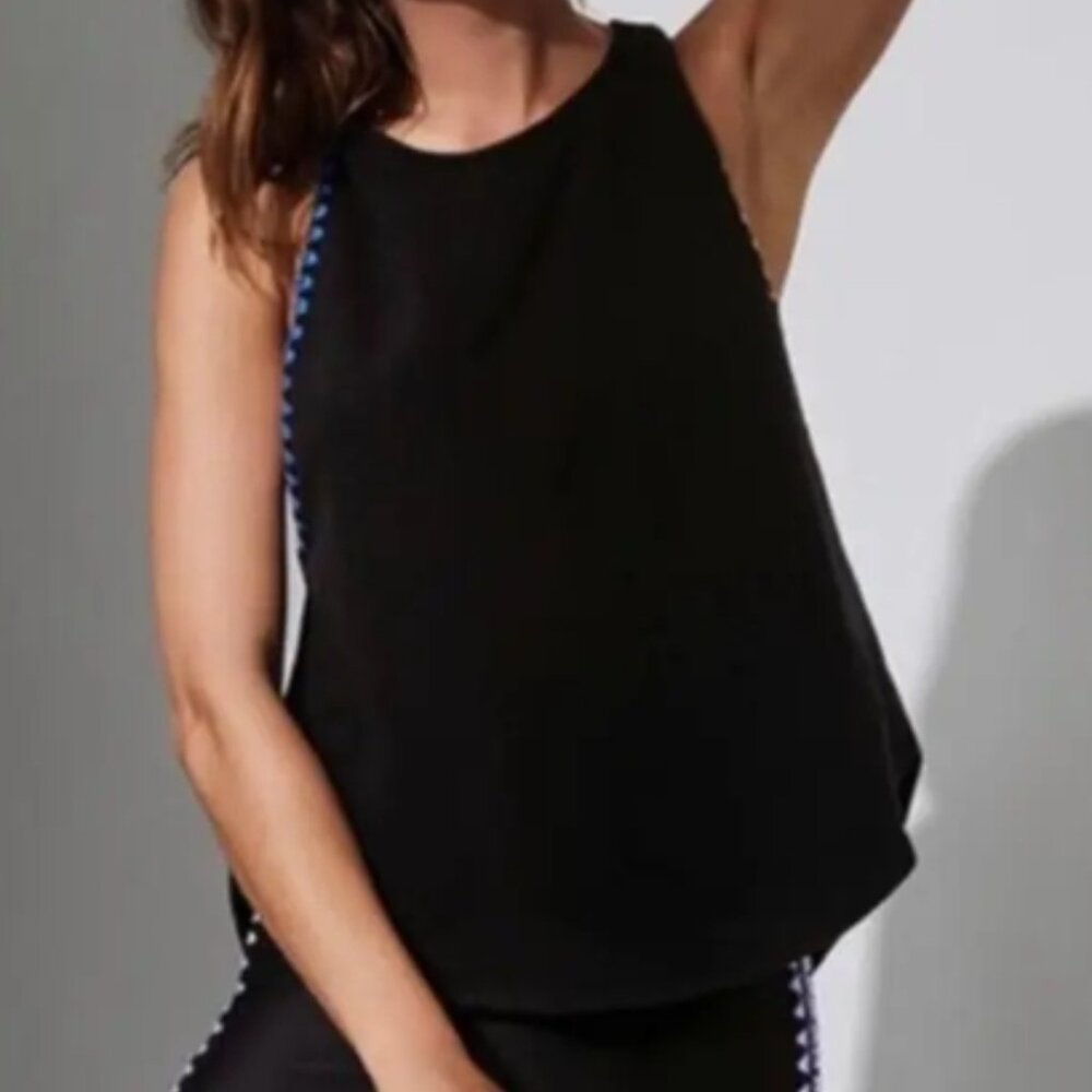 Carbon38 Crochet Twist Tank Top – Black/White/Blue – MED - Picture 7 of 7